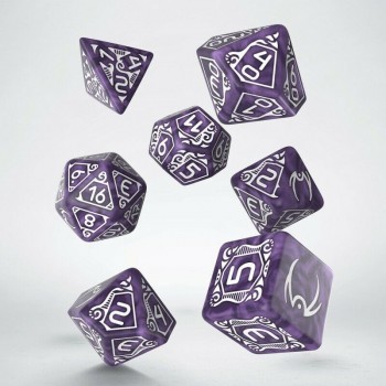 Starfinder Devastation Ark kauliukų rinkinys violetinės ir baltos spalvos